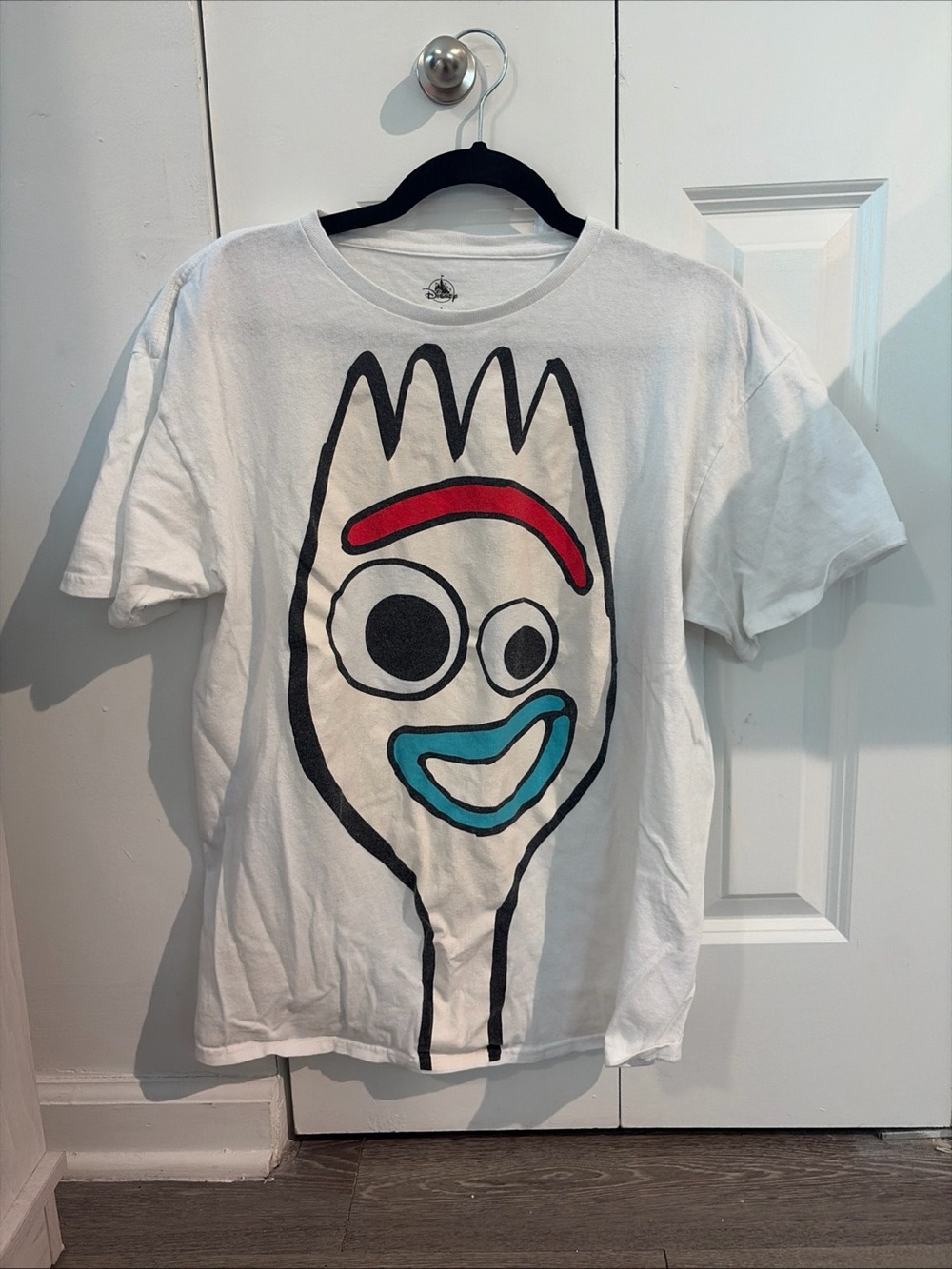 Disney White Tee Forky Shirt Toy Story Size L
